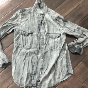 Rails gray washed button down shirt